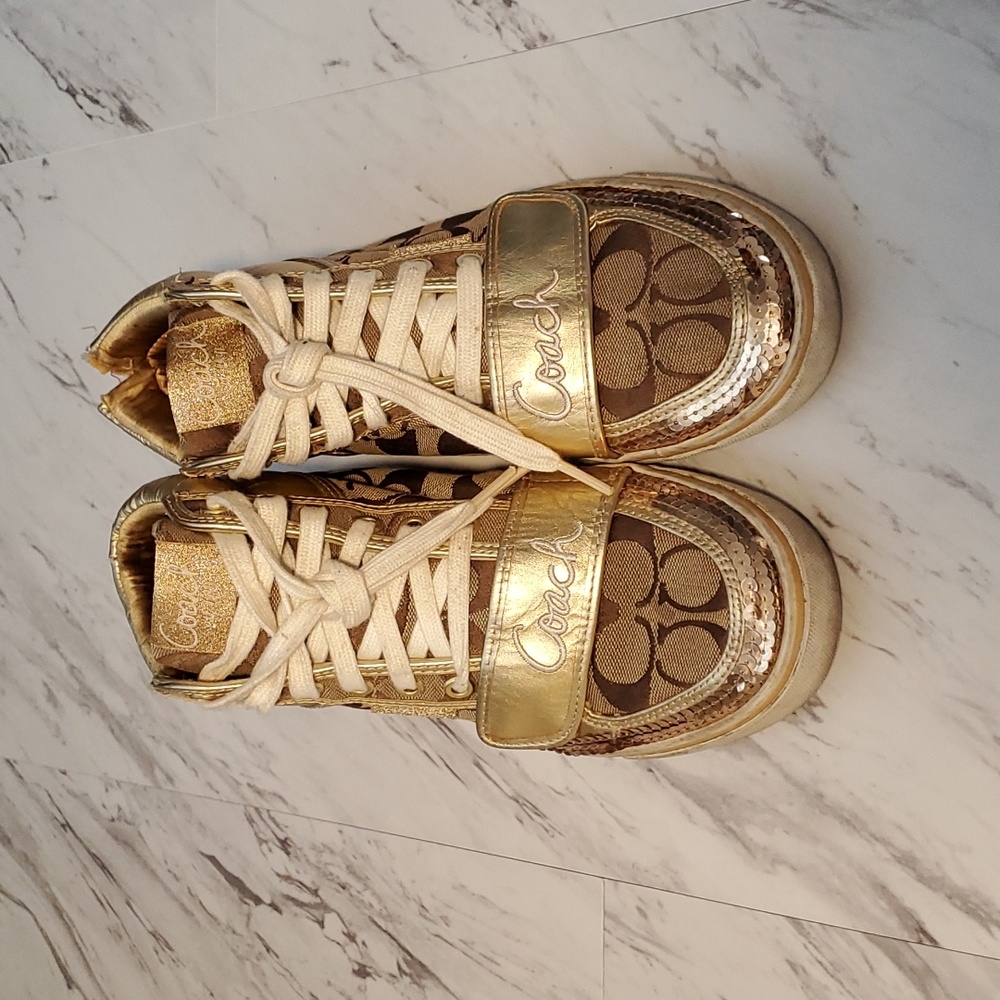 Coach Gold High Tops Sneaker